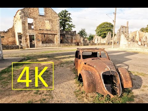 ORADOUR-SUR-GLANE 4K (New Aquitaine, France). 1944 massacre memorial town.