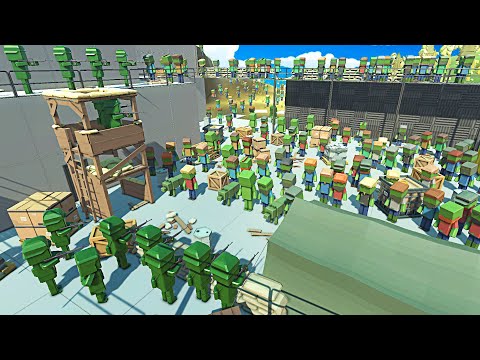 Zombie Charge into Green Army FORTRESS Defense! - Ancient Warfare 3