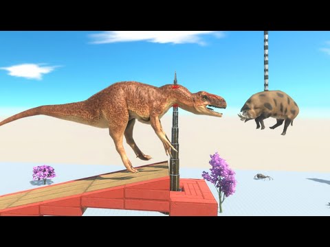 Catch the Pig above Deadly Spike - Animal Revolt Battle Simulator