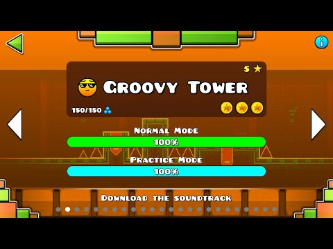 Groovy Tower All Coins - Geometry Dash Deeper Space