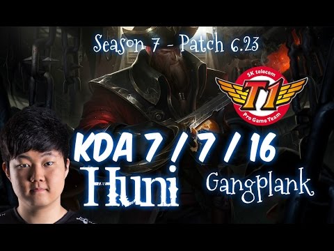 SKT T1 Huni GANGPLANK vs JAYCE Top - Patch 6.23 KR Ranked