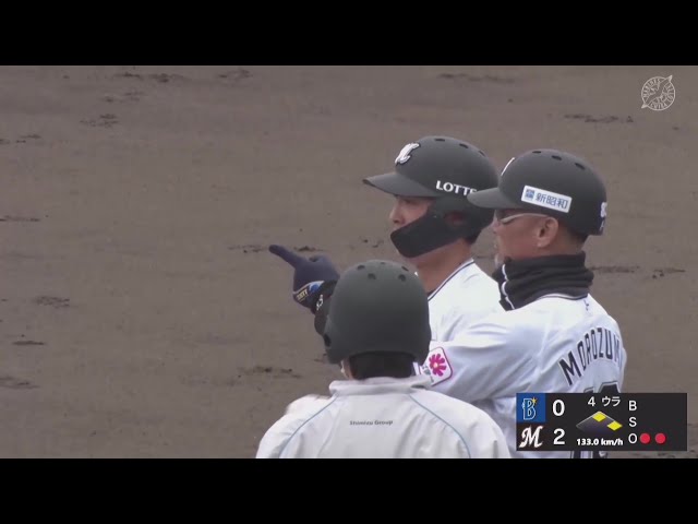 【ファーム】貴重な追加点!! マリーンズ・松石信八  センターへのタイムリーヒット!! 2025年4月6日 千葉ロッテマリーンズ 対 横浜DeNAベイスターズ