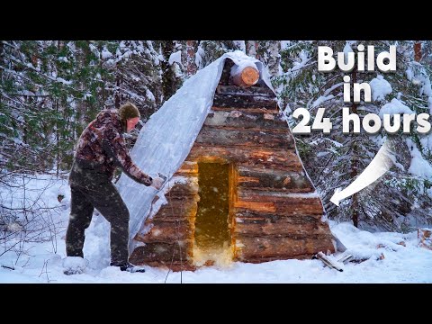 BAUEN SIE IN 24 STUNDEN EINE WARME BLOCKHÜTTE