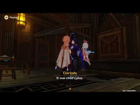 Genshin Impact:Falando com Clorinde na cafeteria