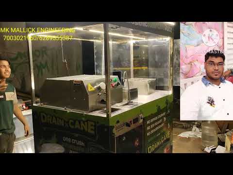 Silver stainless steel juice display counter, for street foo...