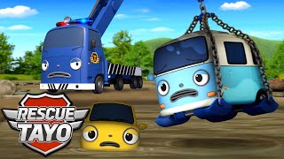 Download lagu Super Wheel Khan! Super Hook Reki! Cars Stuck in the Puddles! l Tayo Rescue Team l Tayo English mp3