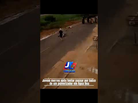 Jovem morreu após tentar passar por baixo de pulverizado em Água Boa