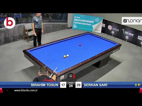 İBRAHİM TOSUN & SERKAN SARİ Bilardo Maçı - 2021 TÜRKİYE ŞAMPİYONASI 2.ETAP-10.TUR