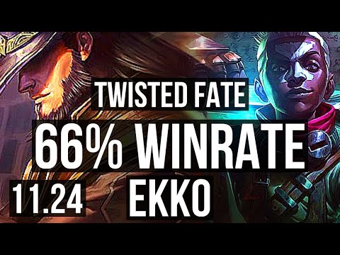 TWISTED FATE vs EKKO (MID) | 66% winrate, 5/2/12 | KR Diamond | 11.24