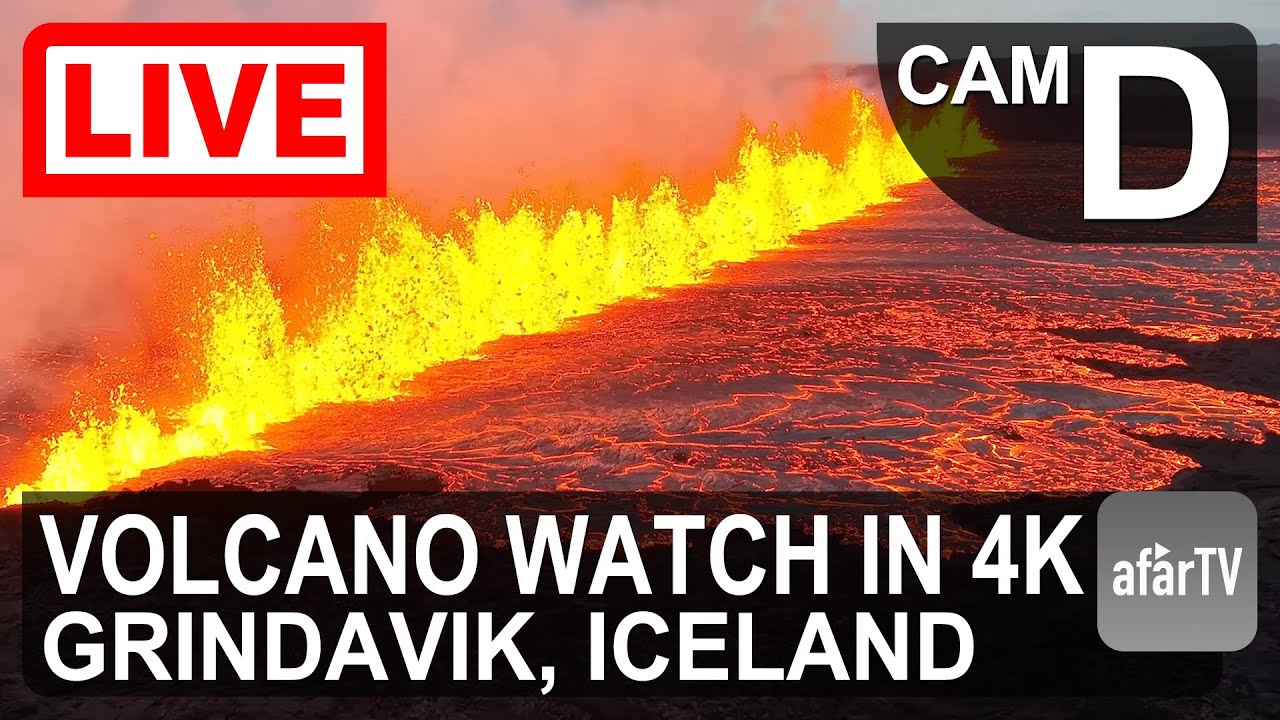 Live webcam view of Reykjanes Lava Fountain Cam