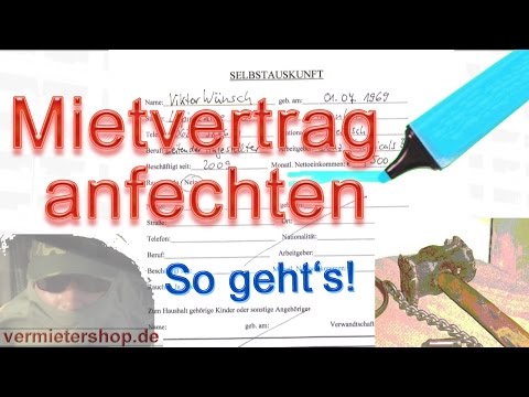 Mietvertrag anfechten wegen arglistiger Täuschung - So geht's - Mustertext - Vermietershop.de