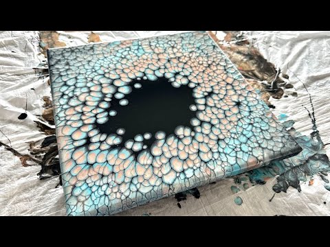 Pearl Puddle Pour technique - Fluid art Tutorial / acrylic Pour