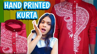 Hand painted kurta | panjabi design | fabric painting on kurta😍😍