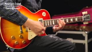 Video thumbnail for Gibson Custom 1958 Les Paul Standard Historic Reissue Plaintop Gloss Washed Cherry by Musician's Friend