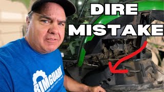 DUMB ATTACK!! DIY Repairs (AND ERRORS) 3600 Hour John Deere 3520, SAVE MONEY!