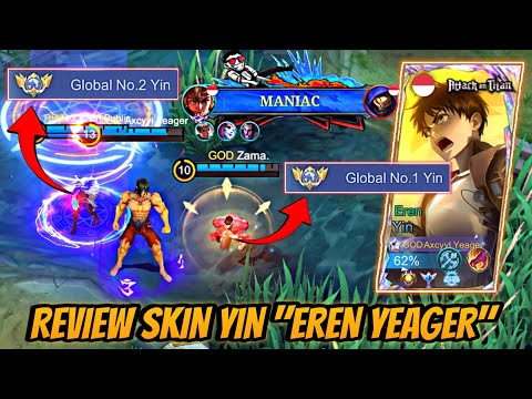 Review Skin Yin AoT Bersama Top 1 & 2 Global Yin!! Efek Skin Tergokil Jadi Titan Auto Maniac🥶