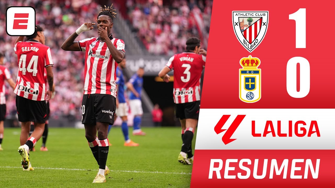 Athletic Club le ganó por la mínima al Real Oviedo con un mega golazo de Nico Williams | La Liga