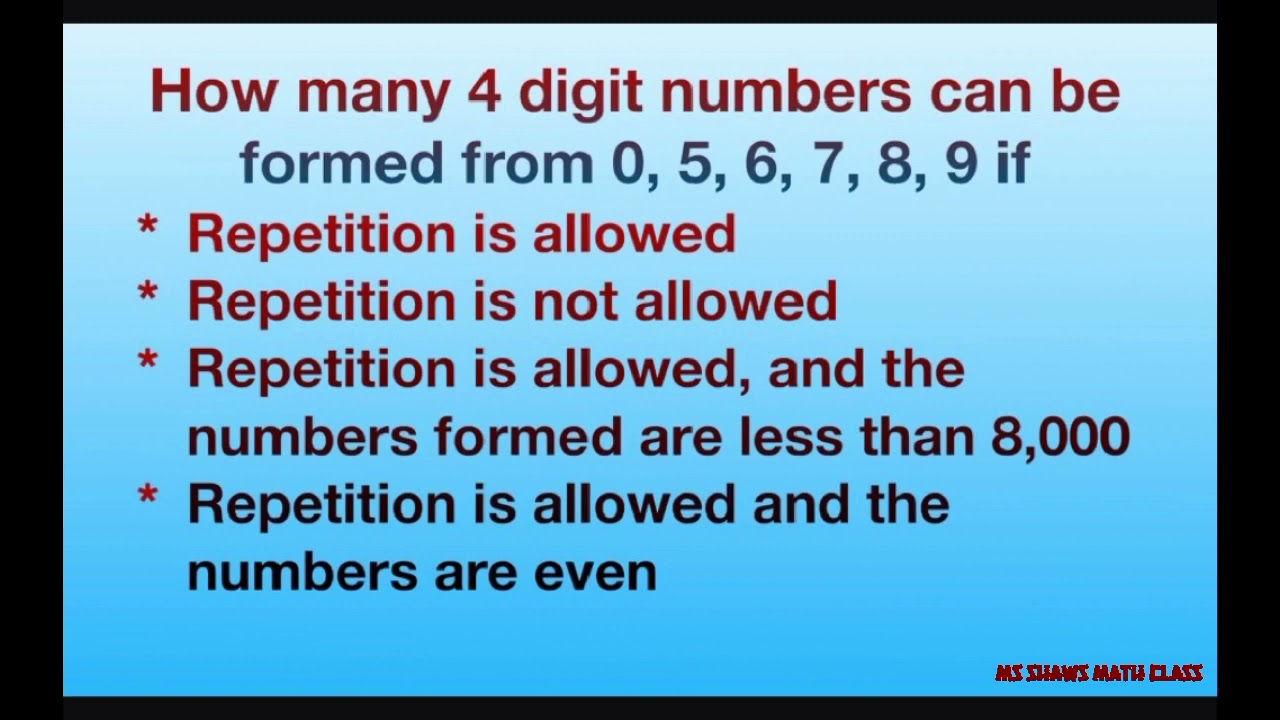 How many 4 digit numbers can you make 1234?