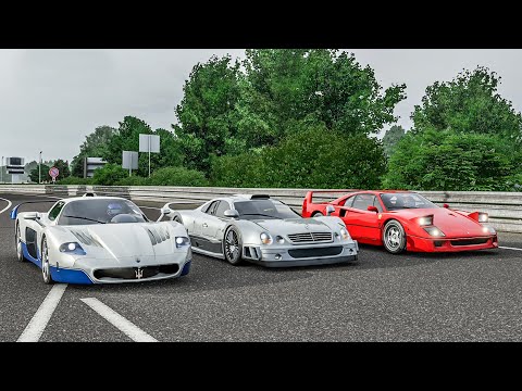 Thumbnail for Forza 7 Drag race: Maserati MC12 vs Ferrari F40 vs Mercedes-Benz CLK GTR by Maserati MC12
