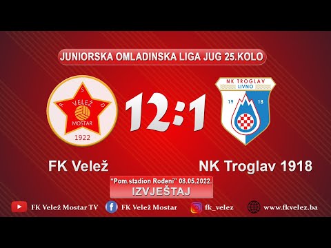 IZVJEŠTAJ | FK Velež - NK Troglav 1981 12:1 | U19 Omladinska liga Jug 25.kolo