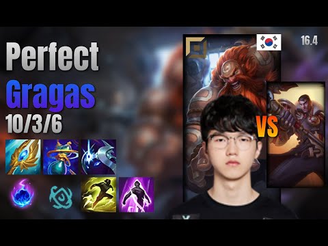 Perfect Top Gragas vs Jayce lol KR solo rank Full Game 16.4 | 퍼펙트 그라가스 vs 제이스