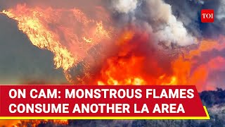 LA Burns: 30,000 Americans &#39;Flee&#39; As New Wildfires Consume Hughes | Watch Shocking Drone Video
