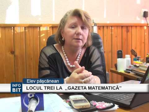 BIT TV STIRI : ELEV PASCANEAN, LOCUL TREI LA ,,GAZETA MATEMATICA''