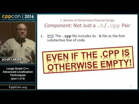 CppCon 2016: John Lakos “Advanced Levelization Techniques (part 1 of 3)"