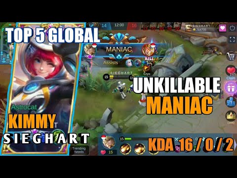 Unkillable Maniac | Top 5 Global Kimmy | Perfect Gameplay By S I E G H A R T | Magic Item Build