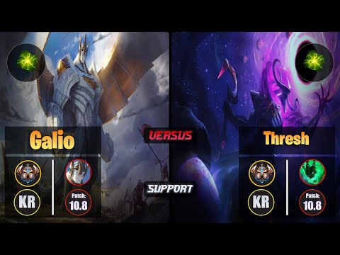 Challenger GALIO [Aftershock] (Support) VS  THRESH - Challenger KR Patch 10.8