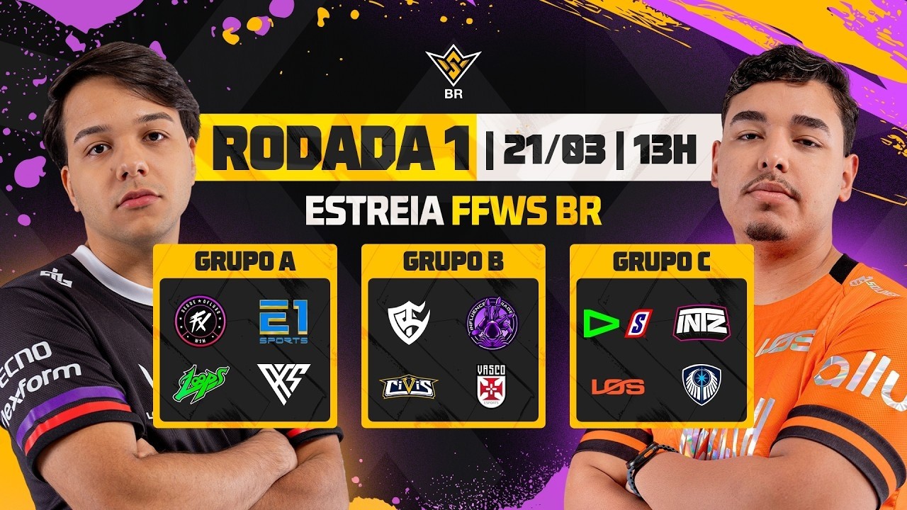 🚨FFWS BR 🏆 RODADA 1 - GRUPOS A, B e C | FREE FIRE AO VIVO🚨 #freefire