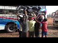Royal Enfield 350 2018 Bullet Lifting By A Thin Middle Age Man On His Head
