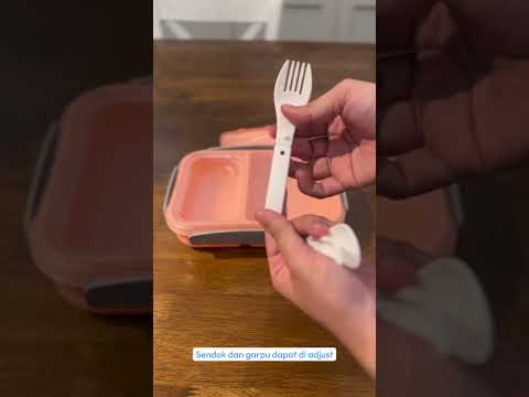 Gambar Kris 1.1 Ltr Kotak Makan Dengan Sendok & Garpu - Biru Muda