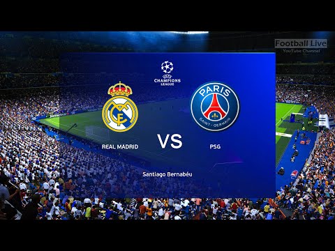 Real Madrid vs PSG | Full Match | Champions League 2022 UCL | Messi Mbappe vs Real Madrid | PES 2021