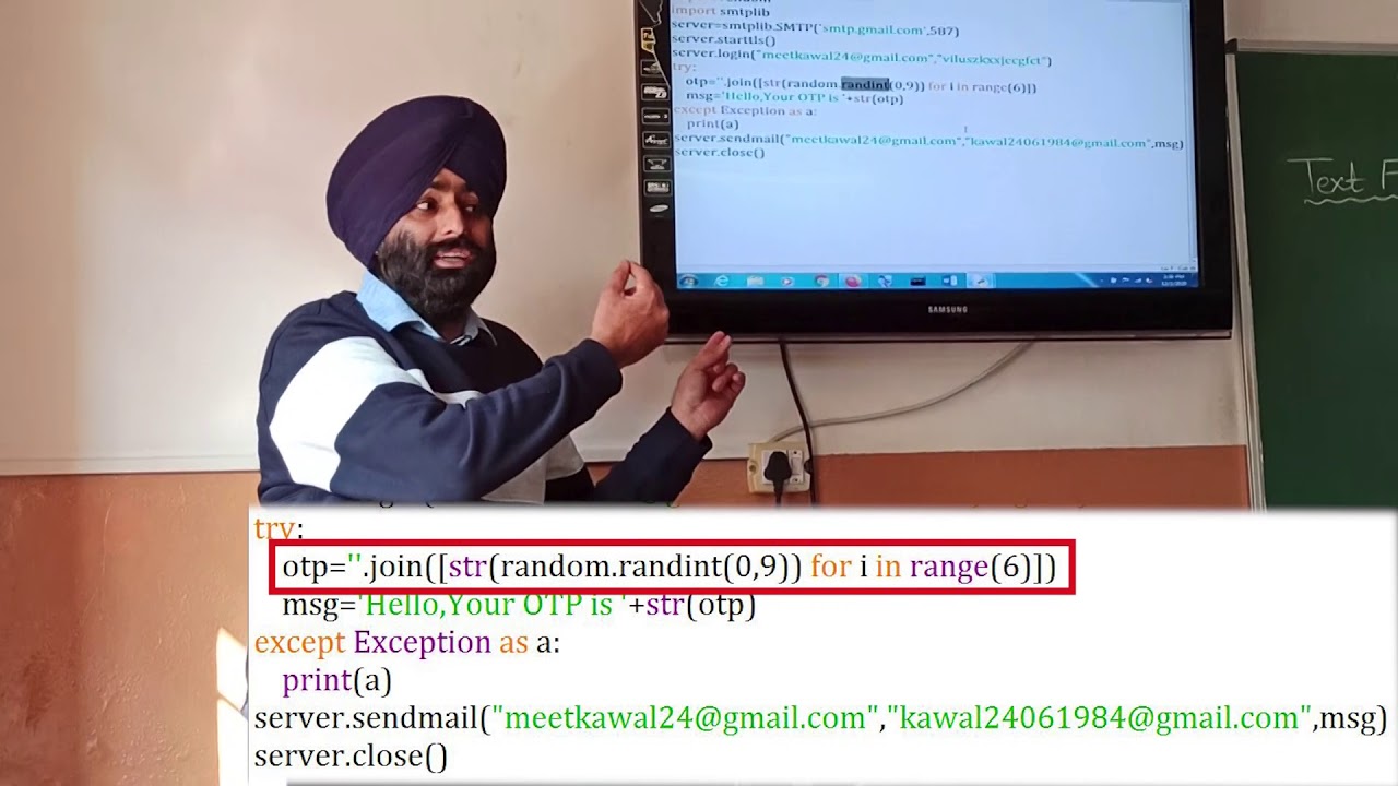 How to send OTP through email by using PYTHON
