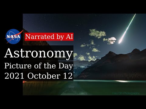 APOD: 2021-10-12 - Fireball over Lake Louise (Narrated by Amy)