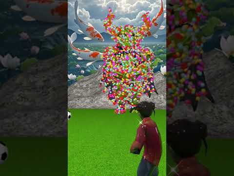 Playing football to unlock the #0113 bubble colourful Statue Unblock 🤯 #3D #shorts #vfxhd #shorts