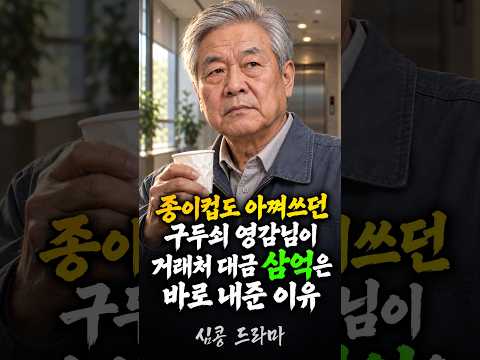 종이컵도 아껴쓰던 구두쇠 영감님이 거래처 대금 3억은 바로 내준 이유  #심콩드라마 #숏드라마 #감동드라마 #시니어드라마