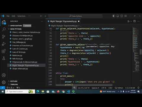 Python Right Triangle Trigonometry