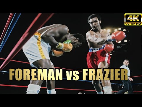 George Foreman vs Joe Frazier | BRUTAL KNOCKOUT Legendary Boxing Fight | 4K Ultra HD