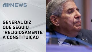 Augusto Heleno afirma compromisso com a Constituição e nega envolvimento em desinformação eleitoral