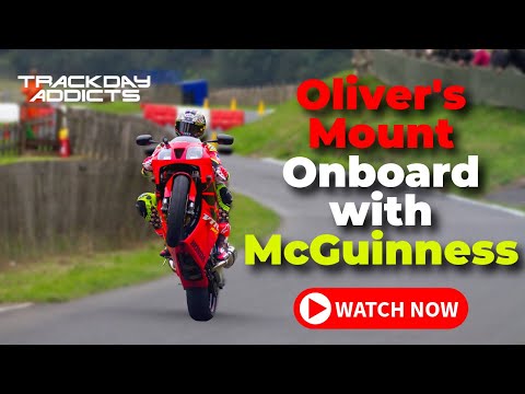 John McGuinness onboard at Oliver's Mount riding a Honda SP-1