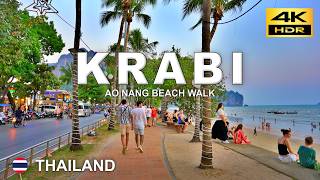Ao Nang 🇹🇭 Thailand – 4K Relax Walk | Golden Hour Stroll Through Krabi’s Beach R
