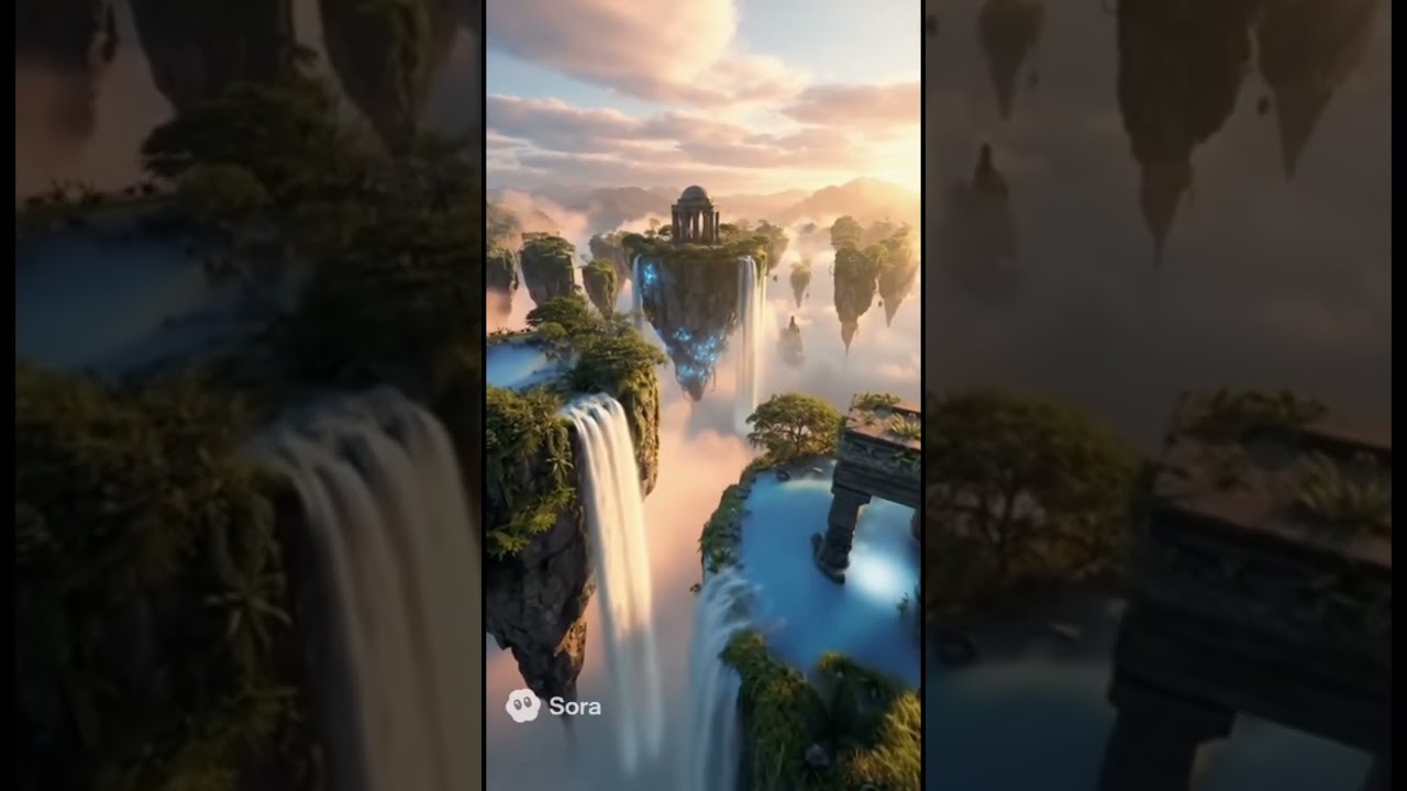 The Floating Islands of Light 🌌 | Fantasy Worlds AI #nature #lifeisbutadream
