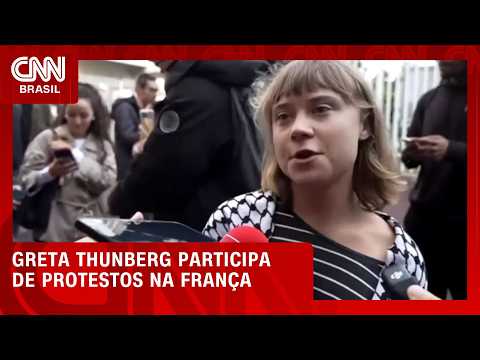 Greta Thunberg participa de protestos na França ao lado de estudantes | CNN 360°