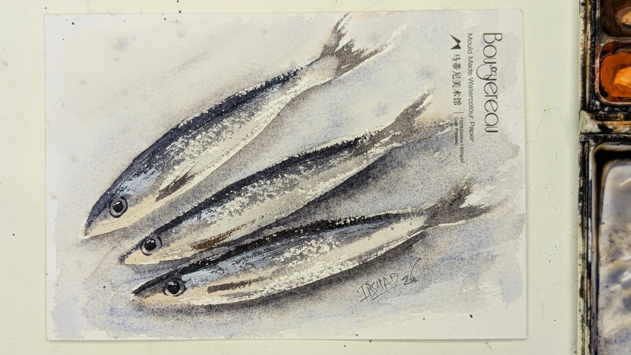 Secret to Realistic Watercolour Fish Scales & Shimmering Textures ✨ Watercolor Fish Tutorial