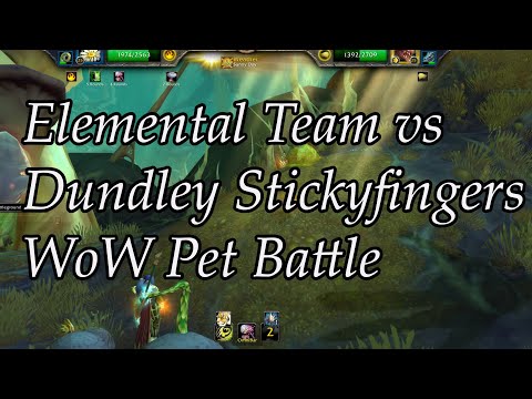 Elemental Team vs Dundley Stickyfingers WoW Pet Battles