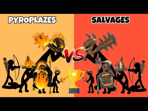 Pyroplaze stickman vs Salvage stickman - stickman costume tournament - stick war legacy 
