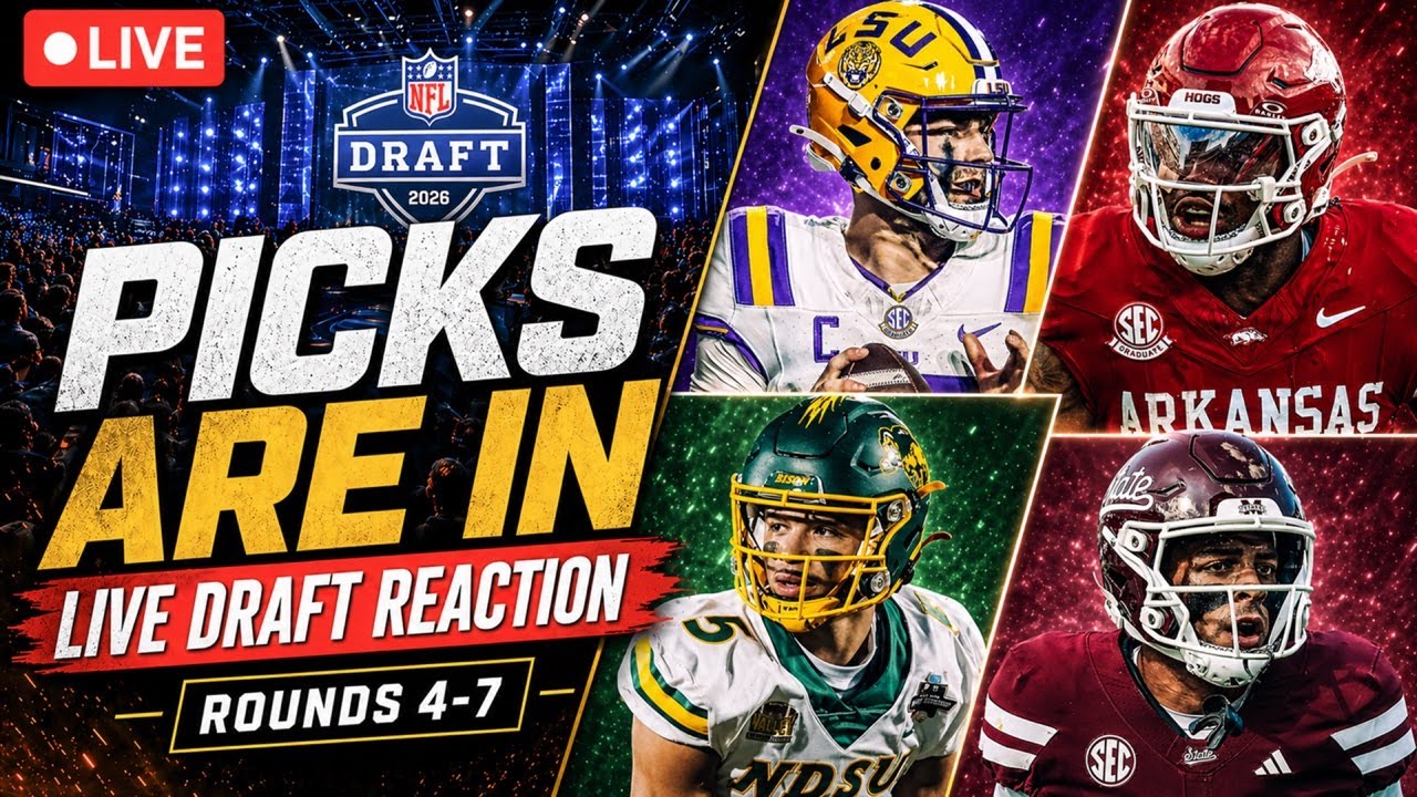 2026 NFL Draft Day 3 LIVE: Rounds 4-7 Pick-by-Pick Reaction + Fantasy Football Fits
