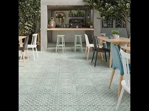 Carrelage extérieur effet carreaux ciment Fragment Menthe R11 14 mm 32,9x32,9 cm